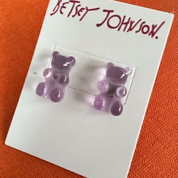 💜 Betsey Johnson lilac gummy bear studs 💜 - Picture 3 of 5